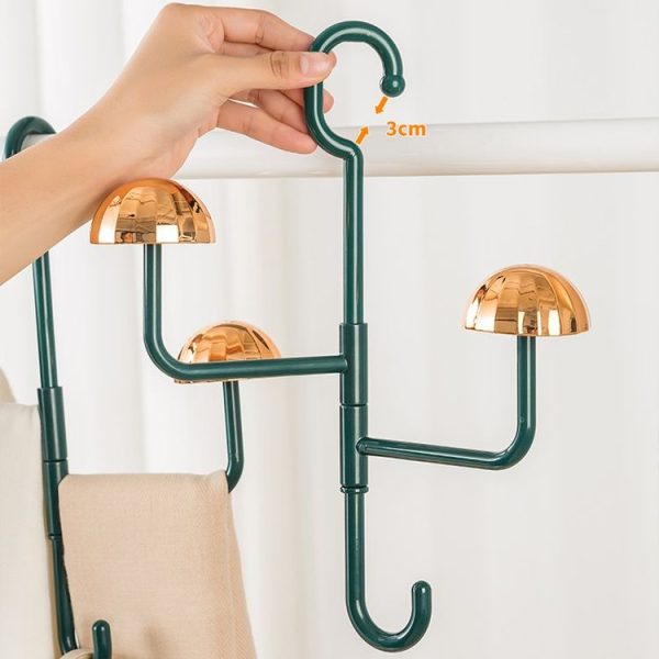 Mushroom Swivel Clothes Hat Rack No Punch No Trace Hooks Home Multifunctional Scarf Bag Storage Rack (Orange) - Image 4
