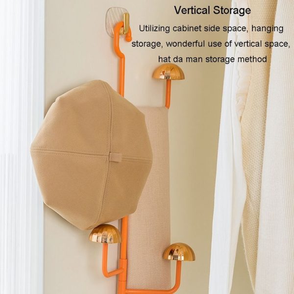 Mushroom Swivel Clothes Hat Rack No Punch No Trace Hooks Home Multifunctional Scarf Bag Storage Rack (Orange) - Image 9