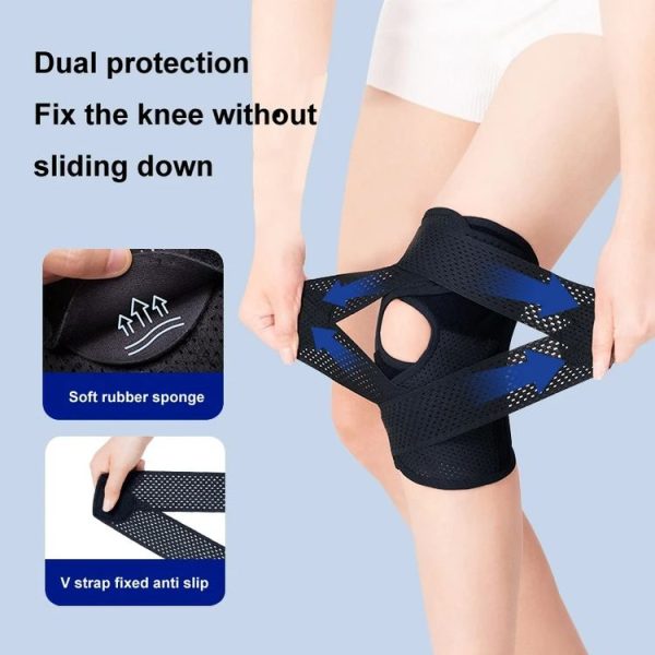 Sixth Generation Breathable Sports Knee Pad Adjustable Outdoor Running Hiking Patella Strap, Size: M (White) - Image 4