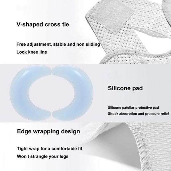 Sixth Generation Breathable Sports Knee Pad Adjustable Outdoor Running Hiking Patella Strap, Size: M (White) - Image 7