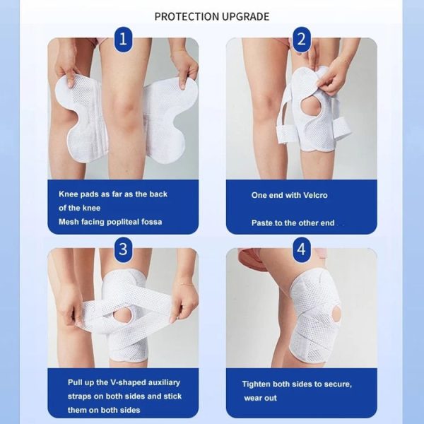 Sixth Generation Breathable Sports Knee Pad Adjustable Outdoor Running Hiking Patella Strap, Size: M (White) - Image 8