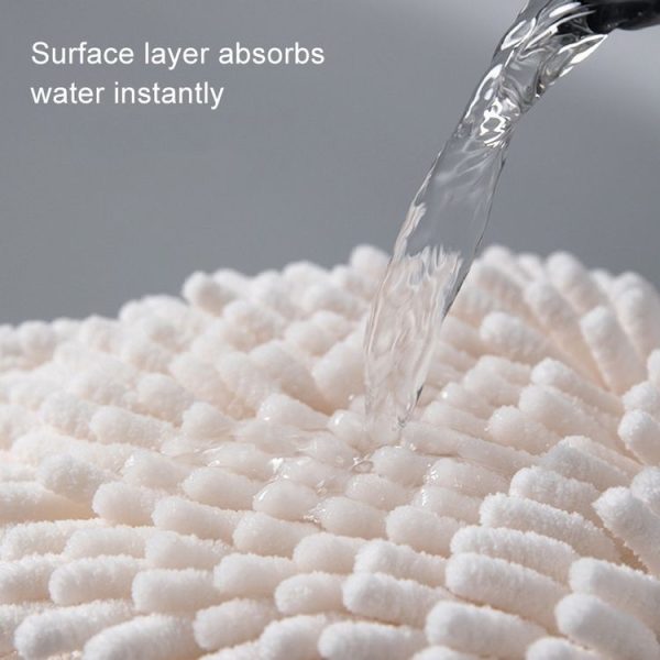 Chenille Hand Wipe Ball Large Hanging Bathroom Quick Dry Hand Towel Kitchen Rag Wipe Handkerchief (Gray) - Image 3