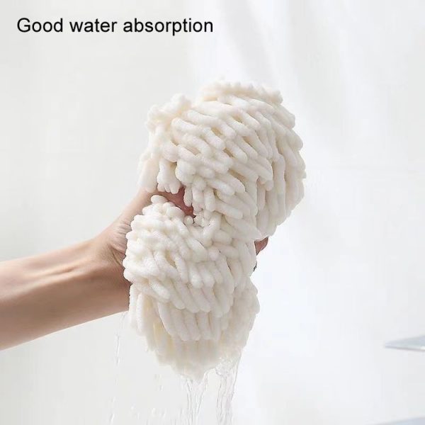 Chenille Hand Wipe Ball Large Hanging Bathroom Quick Dry Hand Towel Kitchen Rag Wipe Handkerchief (Gray) - Image 6