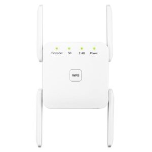 1200Mbps 2.4G / 5G WiFi Extender Booster Repeater Supports Ethernet Port White EU Plug