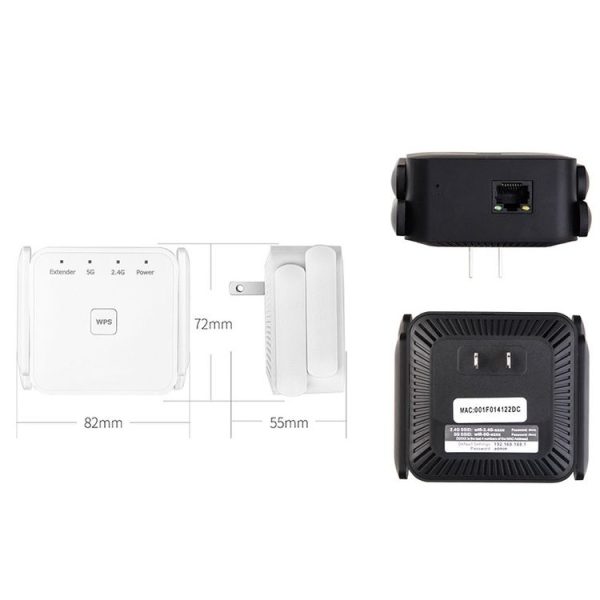 1200Mbps 2.4G / 5G WiFi Extender Booster Repeater Supports Ethernet Port White EU Plug - Image 4