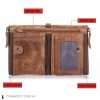 BULL CAPTAIN QB06 Retro First-layer Cowhide Anti-theft Zipper Wallet Short Drive License Coin Clip (Brown) - Image 4