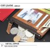 BULL CAPTAIN QB06 Retro First-layer Cowhide Anti-theft Zipper Wallet Short Drive License Coin Clip (Brown) - Image 7