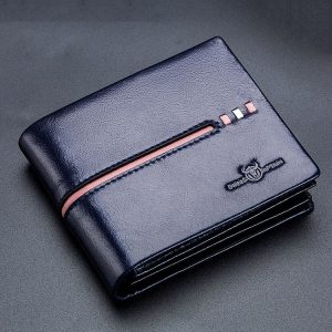 BULL CAPTAIN 0200 Large-capacity First-layer Cowhide Multi-card Slot Wallet RFID Anti-theft Card Holder (Blue)