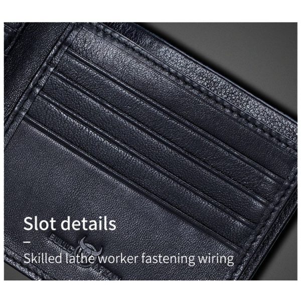 BULL CAPTAIN 0200 Large-capacity First-layer Cowhide Multi-card Slot Wallet RFID Anti-theft Card Holder (Blue) - Image 6