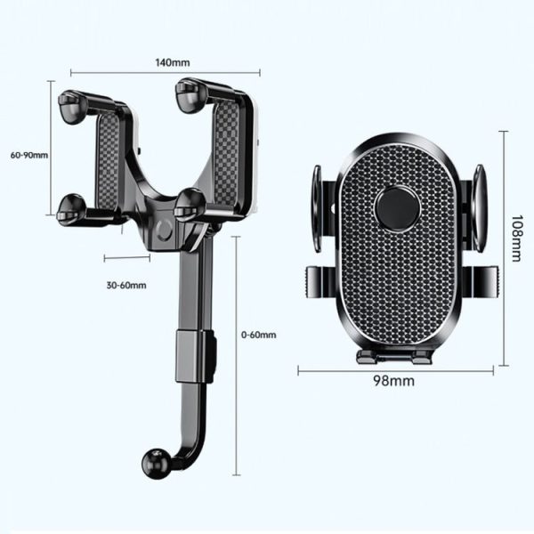 Car Rearview Mirror Mobile Phone Holder Multifunctional AR Navigation Support Bracket (Extending Rod) - Image 3