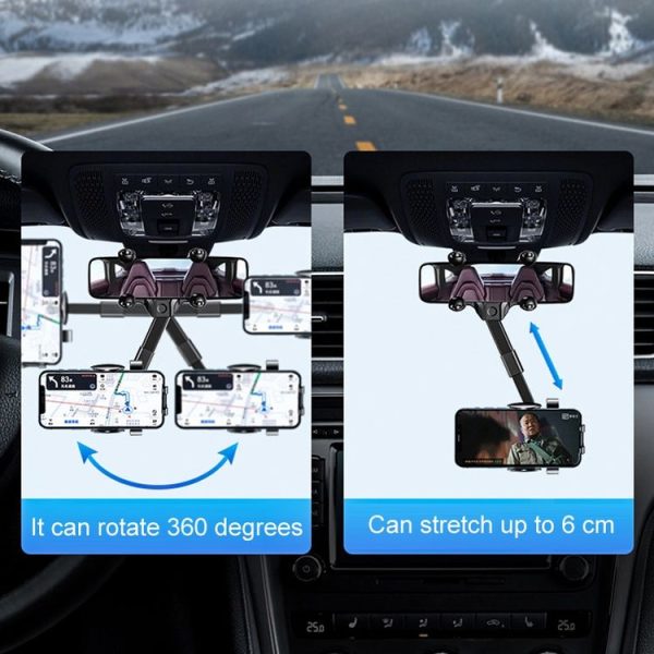 Car Rearview Mirror Mobile Phone Holder Multifunctional AR Navigation Support Bracket (Extending Rod) - Image 6