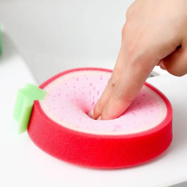 Fruit Model Thickened Sponge Dishcloth Rag Dish Towel, Style: strawberry - Image 5