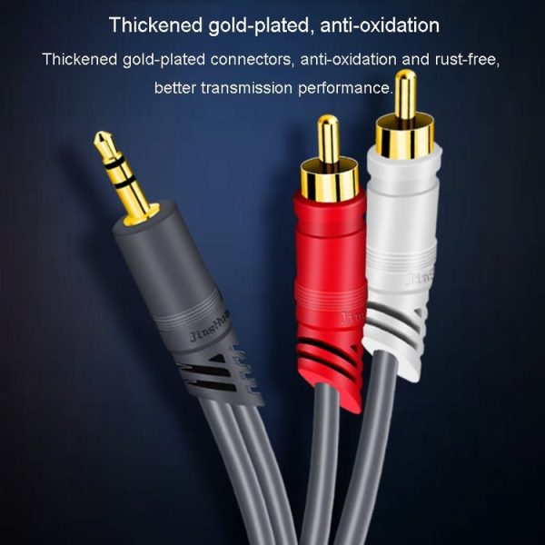 JINGHUA 3.5mm To 2RCA Audio Cable Game Console Outdoor Audio Connection Cable, Size: 1.5m (Grey) - Image 8