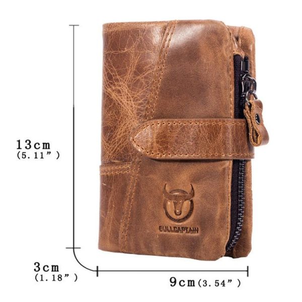 BULL CAPTAIN 01 RFID Anti-theft Multifunctional Cowhide Vertical Detachable Men Wallet (Coffee) - Image 2