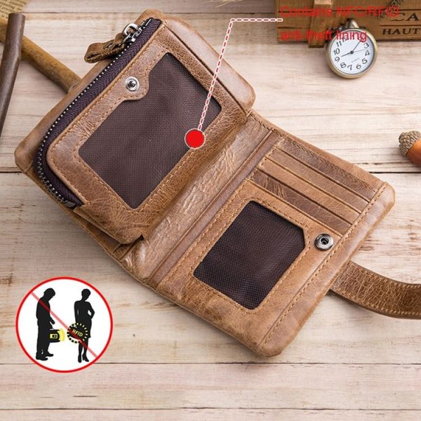 BULL CAPTAIN 01 RFID Anti-theft Multifunctional Cowhide Vertical Detachable Men Wallet (Coffee) - Image 6