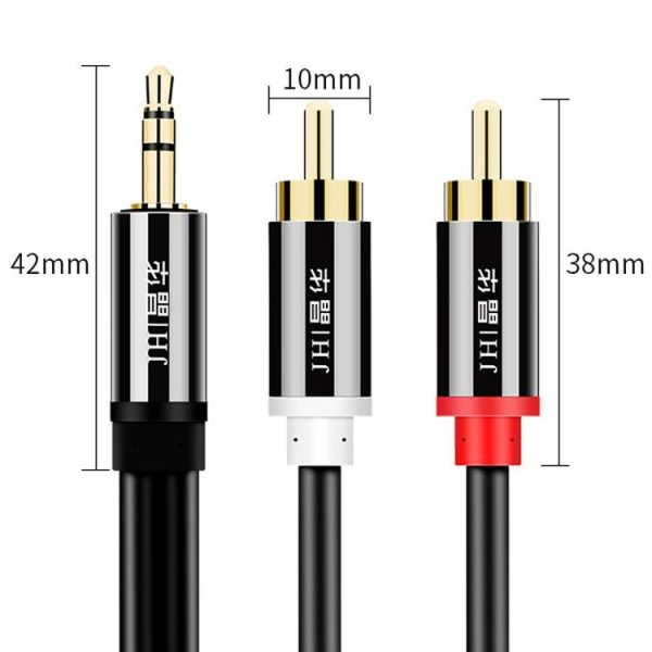 JINGHUA 1 In 2 3.5mm Audio Cable 3.5mm To 2RCA Double Lotus Computer Speaker Cell Phone Plug Cable, Length: 1.5m - Image 2