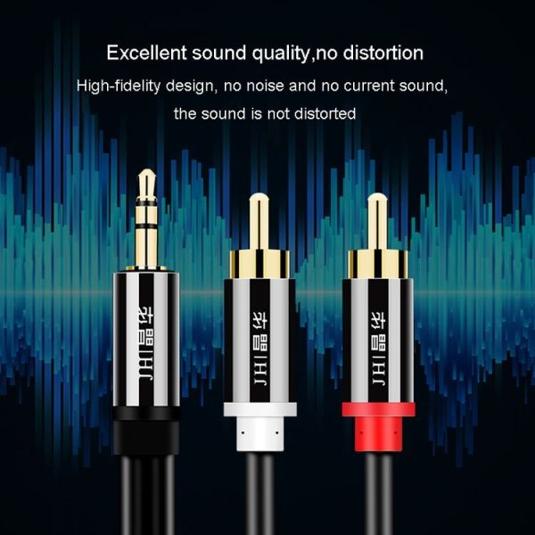 JINGHUA 1 In 2 3.5mm Audio Cable 3.5mm To 2RCA Double Lotus Computer Speaker Cell Phone Plug Cable, Length: 1.5m - Image 7