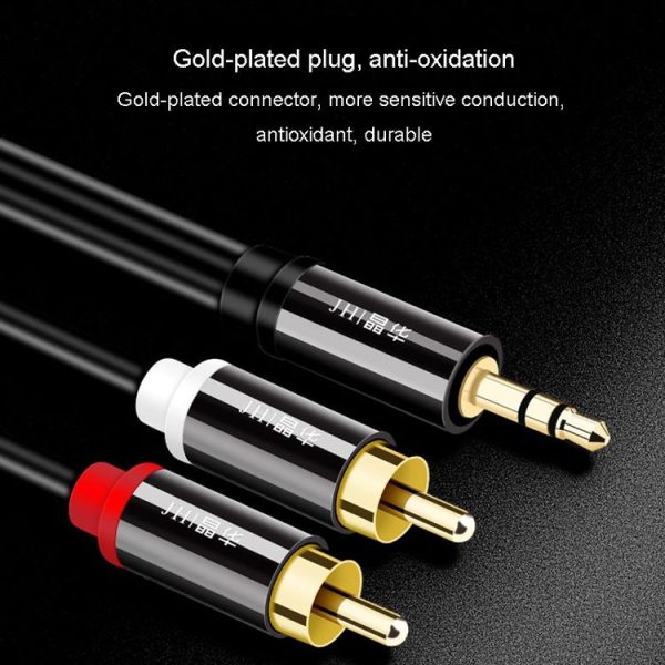 JINGHUA 1 In 2 3.5mm Audio Cable 3.5mm To 2RCA Double Lotus Computer Speaker Cell Phone Plug Cable, Length: 1.5m - Image 8