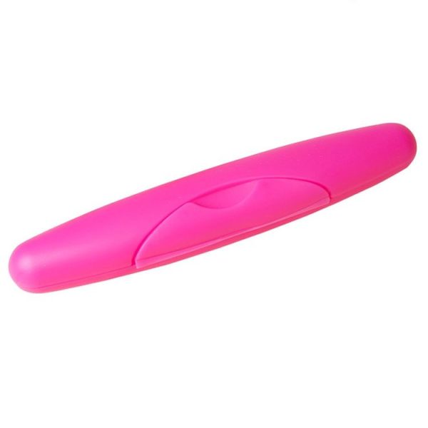 Travel Portable Wash Toothbrush Box Sealed Toothbrush Case With Lid And Lock (Rose Red)