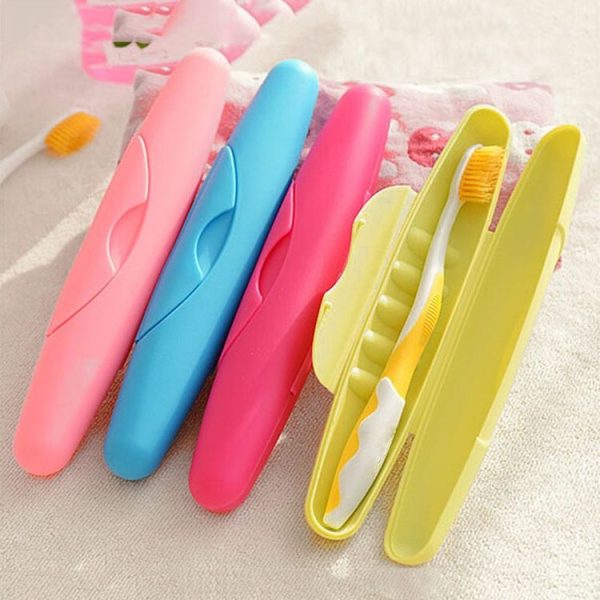 Travel Portable Wash Toothbrush Box Sealed Toothbrush Case With Lid And Lock (Rose Red) - Image 2