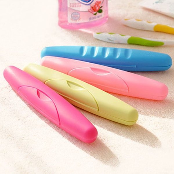 Travel Portable Wash Toothbrush Box Sealed Toothbrush Case With Lid And Lock (Rose Red) - Image 3