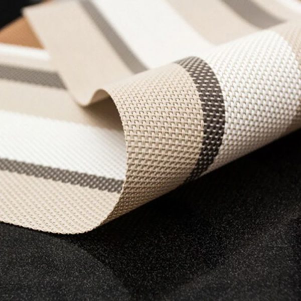 PVC Insulated Placemats Coasters Striped Cutlery Mat (Orange) - Image 3