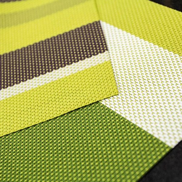 PVC Insulated Placemats Coasters Striped Cutlery Mat (Orange) - Image 4