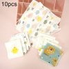 10pcs / Pack 25x25cm Double Layer High Density Print Gauze Handkerchief Toddler Drooling Towel (Mixed Color)