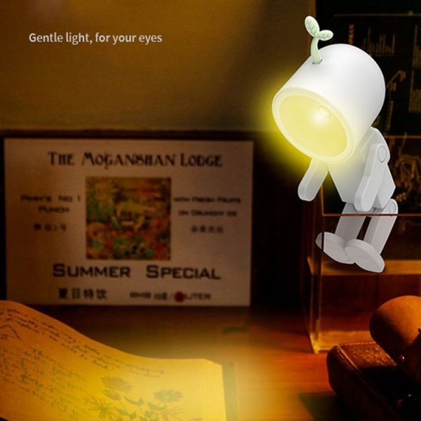 Mini Astronaut Magnetic LED Night Light Desktop Building Block Ornaments Desk Lamp, Color: Round White - Image 10
