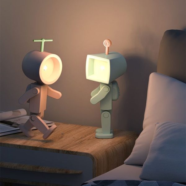 Mini Astronaut Magnetic LED Night Light Desktop Building Block Ornaments Desk Lamp, Color: Round White - Image 11