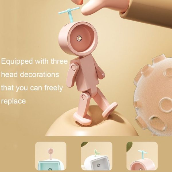 Mini Astronaut Magnetic LED Night Light Desktop Building Block Ornaments Desk Lamp, Color: Round White - Image 5