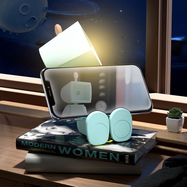 Mini Astronaut Magnetic LED Night Light Desktop Building Block Ornaments Desk Lamp, Color: Round White - Image 8