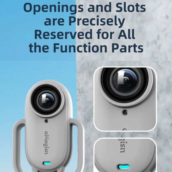 Insta360 GO 3 AMagisn Silicone Case Camera Protective Accessories, Style: Horizontal Gray - Image 3