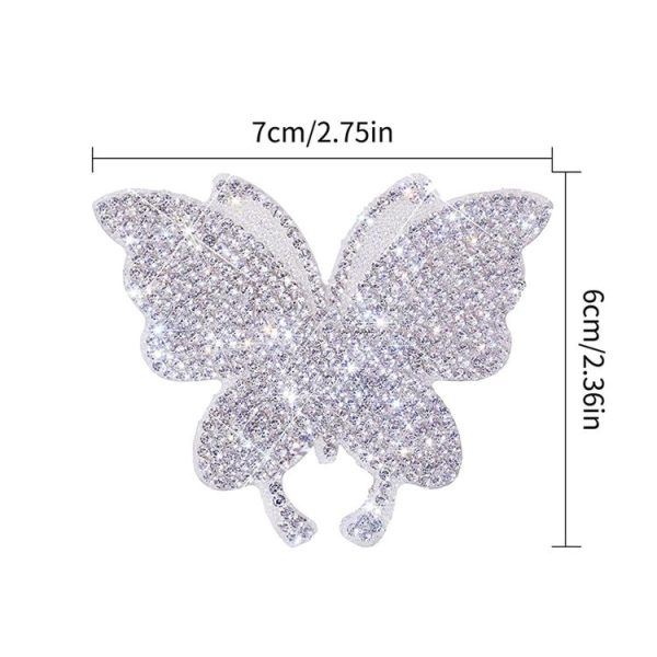 Butterfly Car Sticker DIY Patch Car Interior Decoration, Color: White Diamond - Image 3