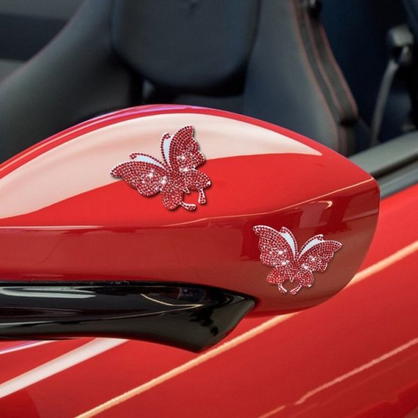 Butterfly Car Sticker DIY Patch Car Interior Decoration, Color: White Diamond - Image 5