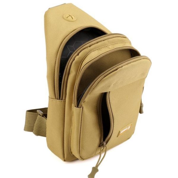 SHENGAO Messenger Small Chest Bag Oxford Cloth Climbing Bag Outdoor Men Shoulder Bag (Black) - Image 3