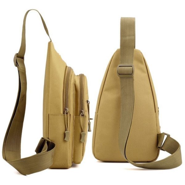 SHENGAO Messenger Small Chest Bag Oxford Cloth Climbing Bag Outdoor Men Shoulder Bag (Black) - Image 4