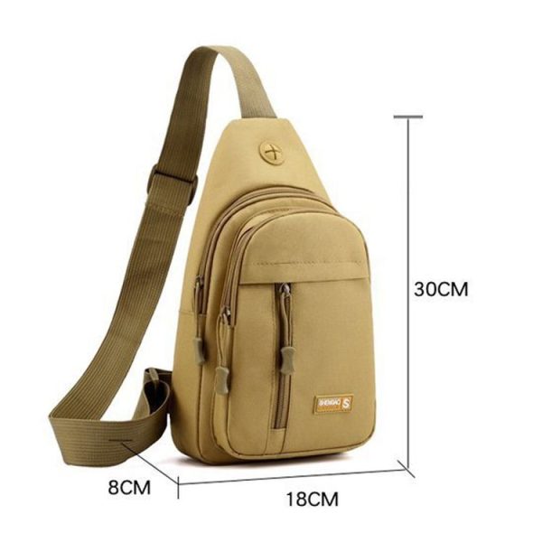 SHENGAO Messenger Small Chest Bag Oxford Cloth Climbing Bag Outdoor Men Shoulder Bag (Black) - Image 6
