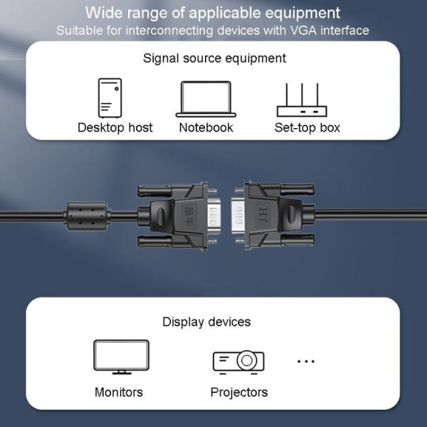 JINGHUA VGA3+6 Computer Monitor Screen Connection Cable VGA Display Connection Wire, Size: 1.5m (Black) - Image 11