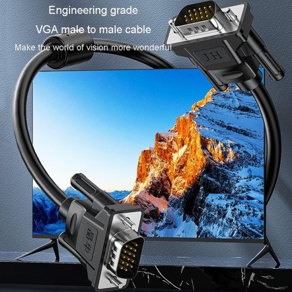 JINGHUA VGA3+6 Computer Monitor Screen Connection Cable VGA Display Connection Wire, Size: 1.5m (Black) - Image 7