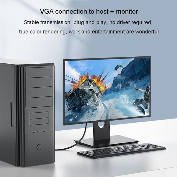JINGHUA VGA3+6 Computer Monitor Screen Connection Cable VGA Display Connection Wire, Size: 1.5m (Black) - Image 9