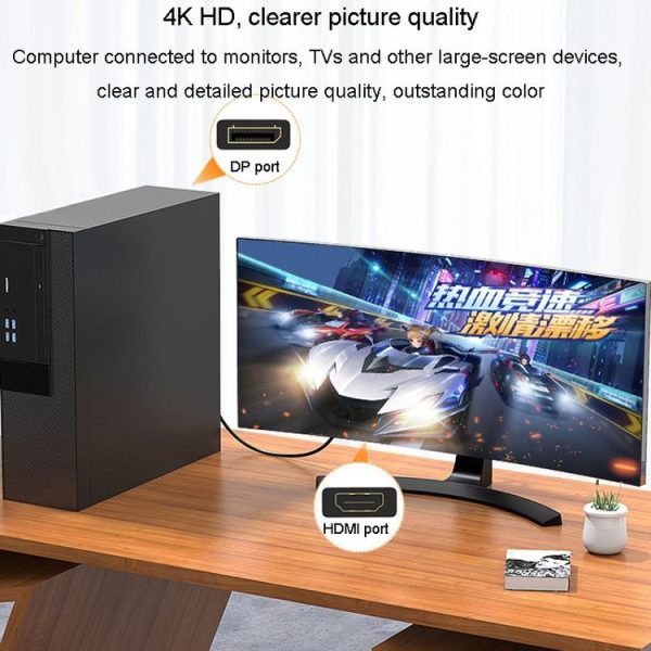 JINGHUA DP Male To HDMI Female Adapter Video Audio Connector, Style: 1080P Universal Version - Image 8