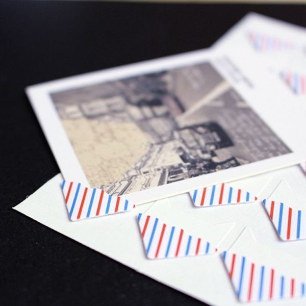 2 PCS Retro Plaid Stripe Photo Corner Sticker Album Handmade Sticker Accessories (Retro Black Grid) - Image 4