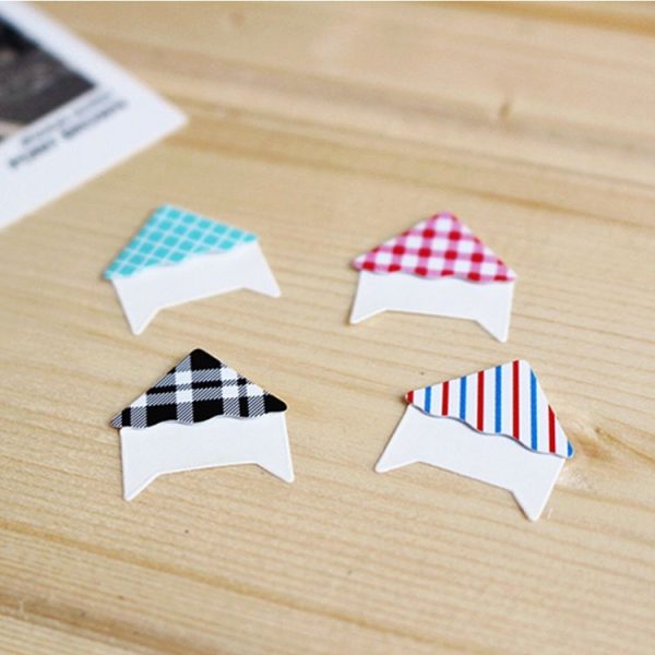 2 PCS Retro Plaid Stripe Photo Corner Sticker Album Handmade Sticker Accessories (Retro Black Grid) - Image 5