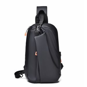 WEIXIER 6013 Casual Single-Shoulder Crossbody Packs Multifunctional Motorcycle Sports Chest Bag (Black)