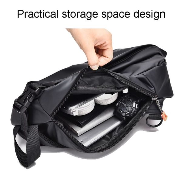 WEIXIER 6013 Casual Single-Shoulder Crossbody Packs Multifunctional Motorcycle Sports Chest Bag (Black) - Image 3