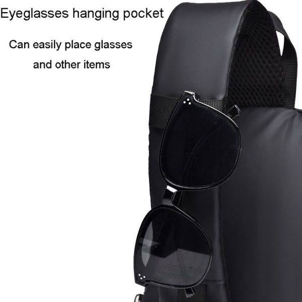 WEIXIER 6013 Casual Single-Shoulder Crossbody Packs Multifunctional Motorcycle Sports Chest Bag (Black) - Image 4