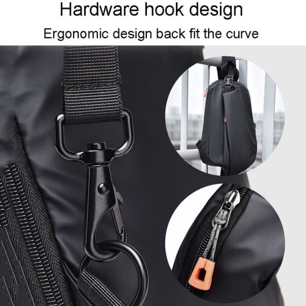 WEIXIER 6013 Casual Single-Shoulder Crossbody Packs Multifunctional Motorcycle Sports Chest Bag (Black) - Image 7