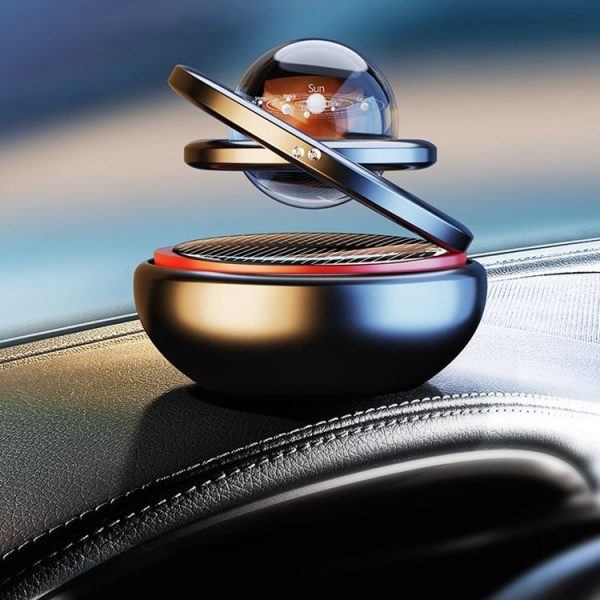 Interstellar Vast Solar Rotating Car Aromatherapy Ornaments, Color: Black - Image 10