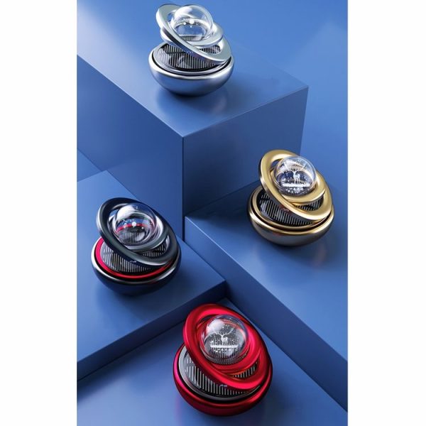 Interstellar Vast Solar Rotating Car Aromatherapy Ornaments, Color: Black - Image 2